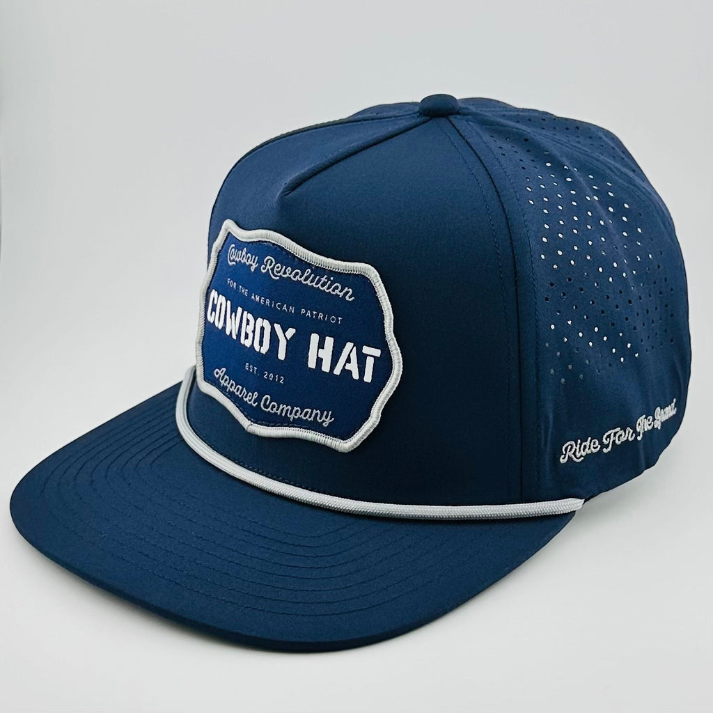 “Cowboy Hat” Performance Patch Rope Hat - Navy Blue