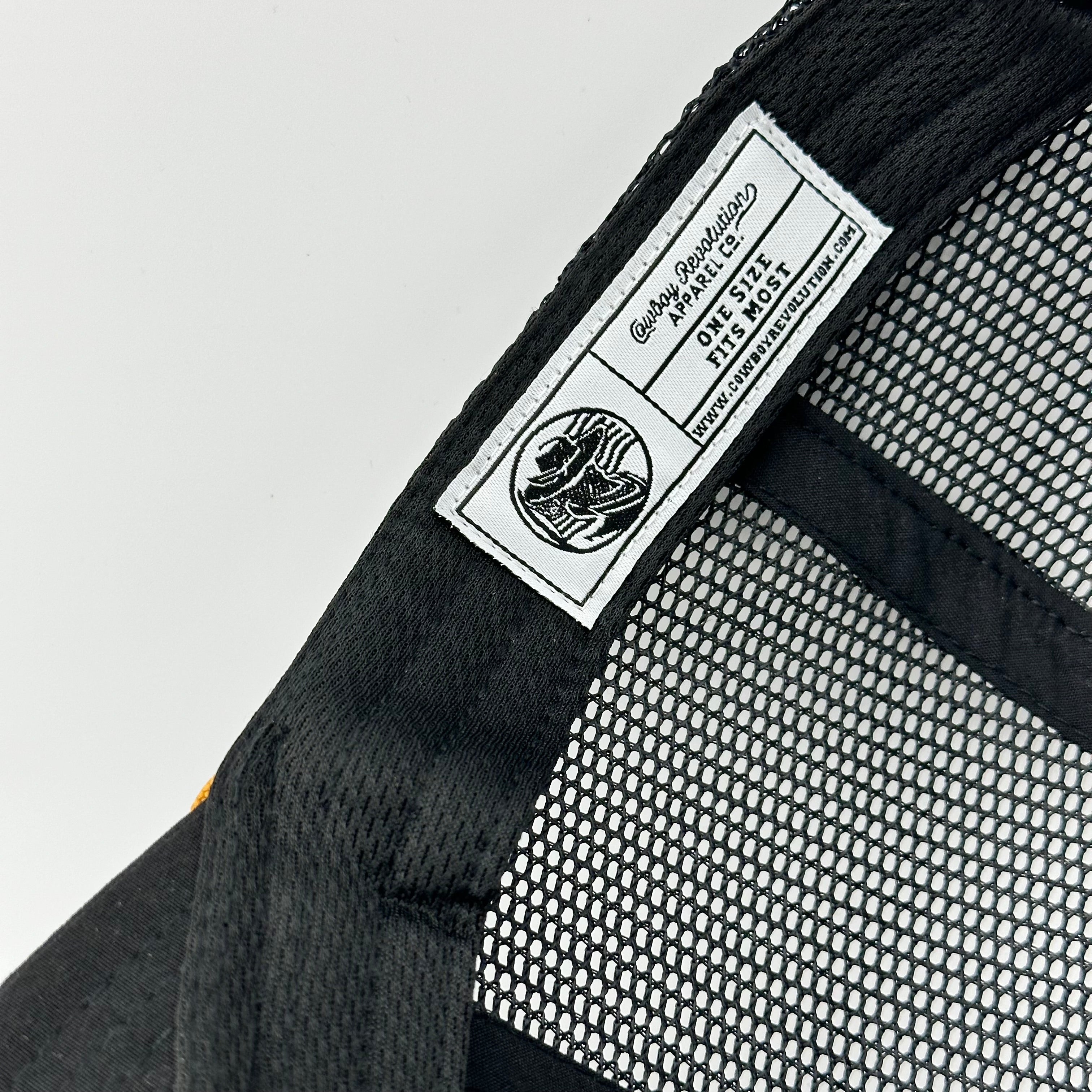 “Cowboy Hat” Patch Rope Trucker Hat - Black