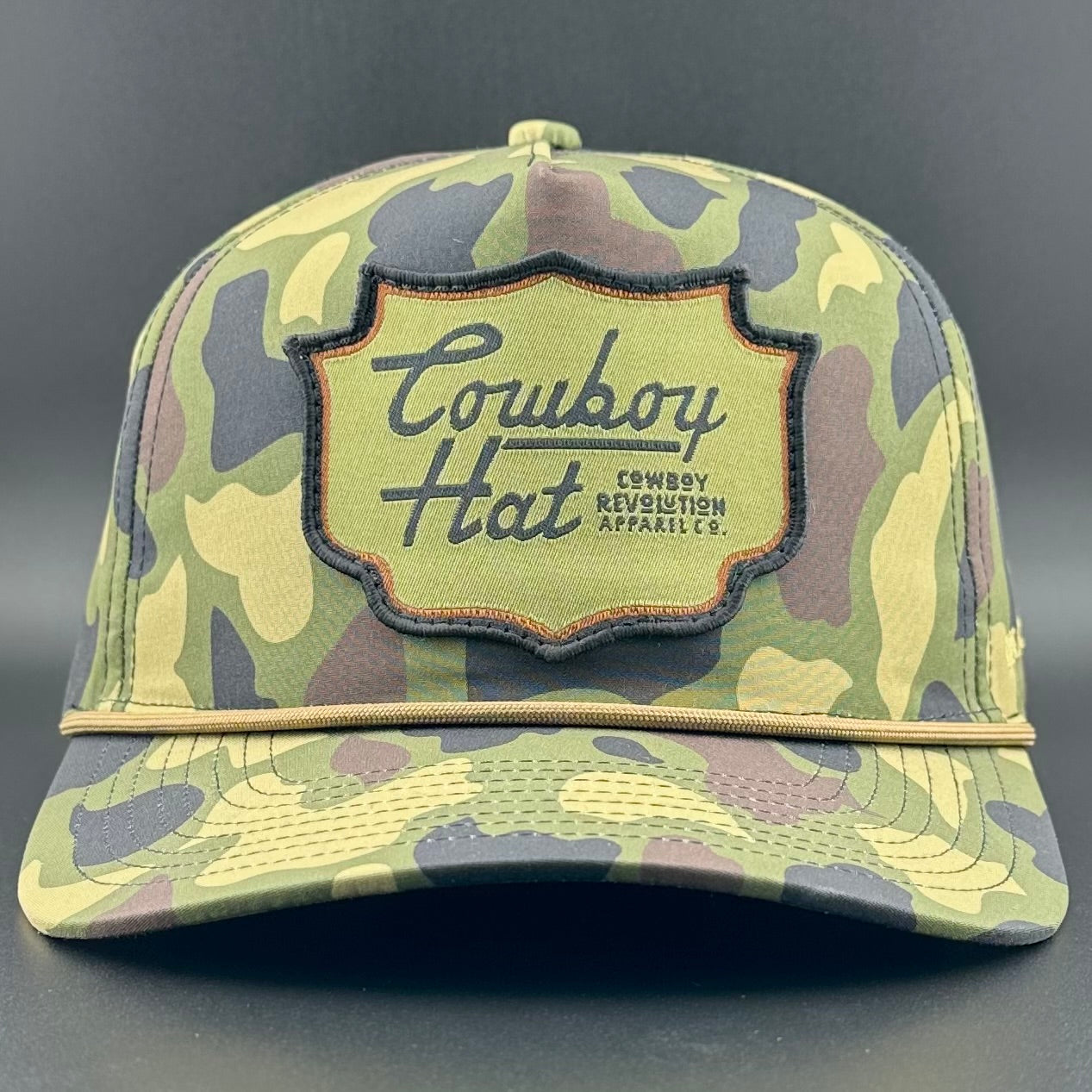 Woodland Camo Patch “Cowboy Hat” - Performance Rope Hat